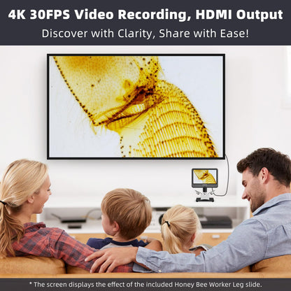 Andonstar 4K 30FPS Digital Microscope with 10.1" Screen, 3840P UHD Video Audio, Pro Boom Arm Stand for Soldering, Electronics Repair, Coin, AD208S-Pro HDMI Electronic Microscope for Adults, 64GB