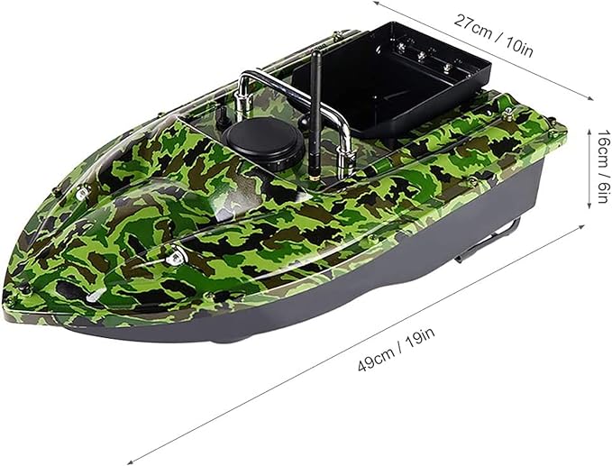 Bait Boat for Fishing RC Fishing Bait Boat for Carp Fishing - 546Yards Remote Control with 3.3lbs Loading (Camo Green)