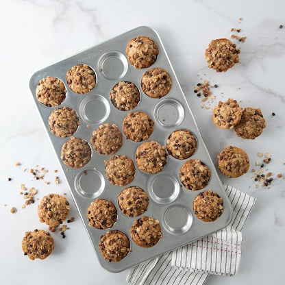 Nordic Ware Natural Aluminum Commercial Petite Muffin Pan, 24 Cup