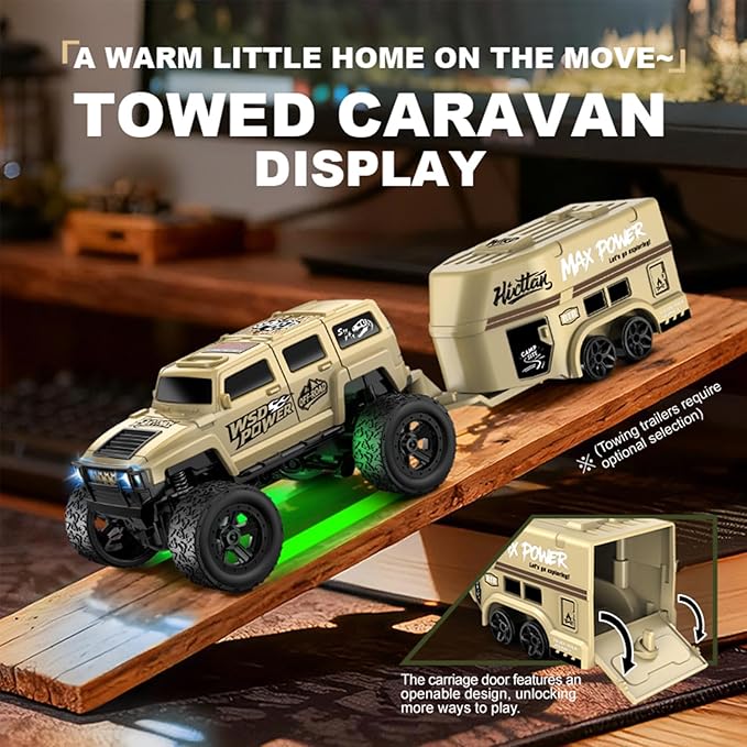 1:64 Scale Mini RC Crawler with Gyro Full Proportional RTR 2.4Ghz Remote Control Truck with RGB Lights (E88-Blue)