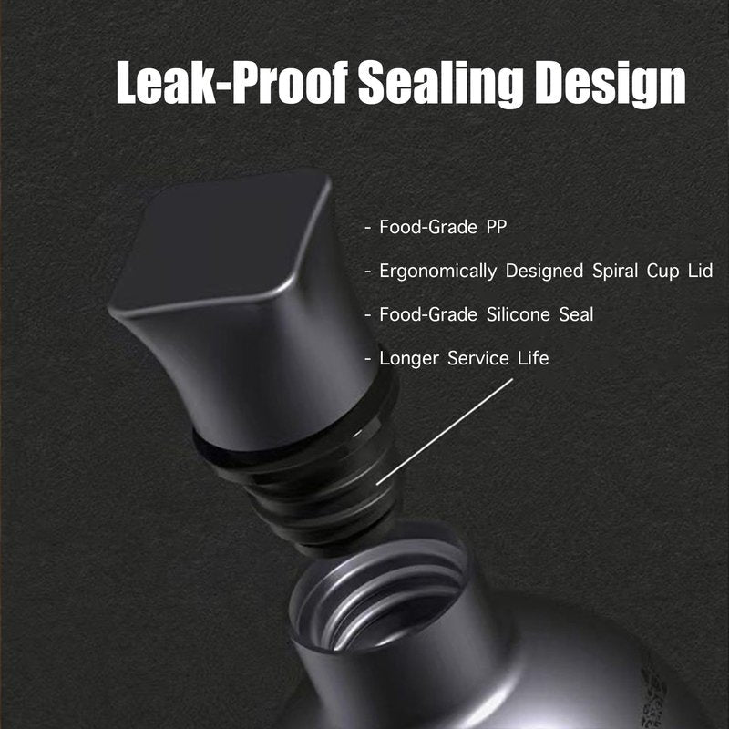 nurdewn Stainless Steel Gourd Water Bottle 16.9oz Insulated Drinking Gourd Bottle for Black Myth Wukong Fans, Vintage Style Leak-Proof Water Jug with Strap, 316 Steel Hot & Cold Flask (Black)