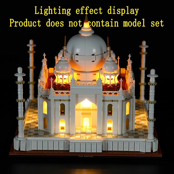 Version 2021 LED Light Kit Compatible with Lego 21056 Taj Mahal (Ver.2021) - Lighting Set for Architecture Building Model (Model Set Not Included)