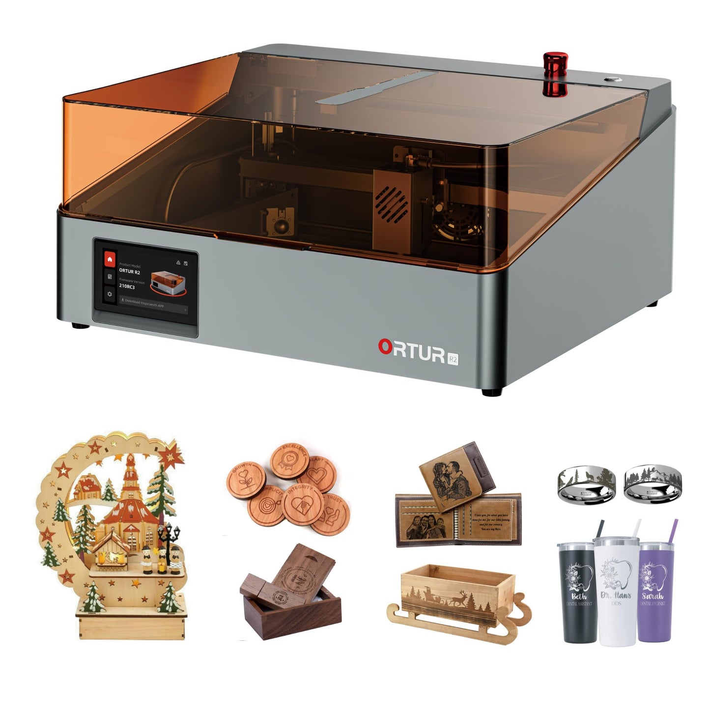 Ortur R2 10W Laser Engraver Enclosed Laser Cutter and Engraver Machine Smart Camera Positioning Batch Engraving Wood & Metal