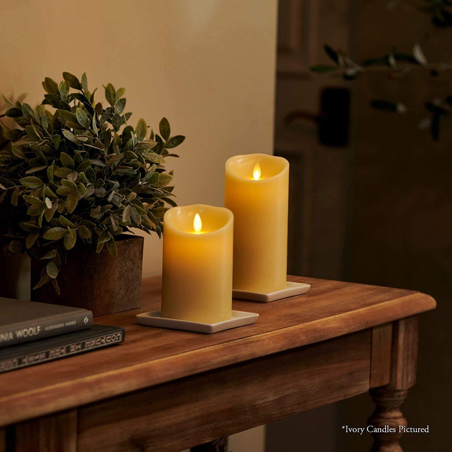 Luminara Flameless Pillar Candle Large (6.5 inches, Unscented), Flickering Real Flame Effect, Melted Edge, Smooth Wax, LED Battery-Operated Candles