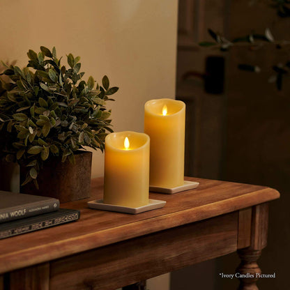 Luminara Flameless Pillar Candle Large (6.5 inches, Unscented), Flickering Real Flame Effect, Melted Edge, Smooth Wax, LED Battery-Operated Candles