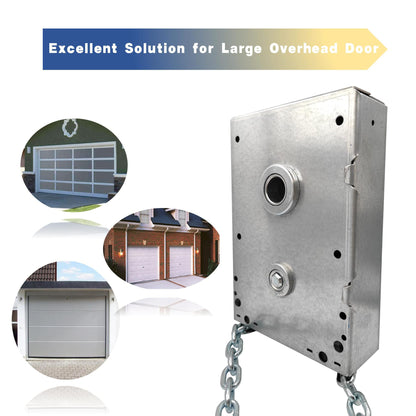 LAJIAOZ Garage Door Chain Hoist - 4:1 Reduced Drive Heavy Duty Hoist for Roll Up Doors and Jackshaft Garage Door Openers