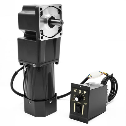 110V 120W Electric Gear Motor, 20nm High Torque AC Motor with Variable Speed Controller, 45RPM Variable Speed Motor, 1:30 (30K) Geared Motor, 90° Right Angle Output
