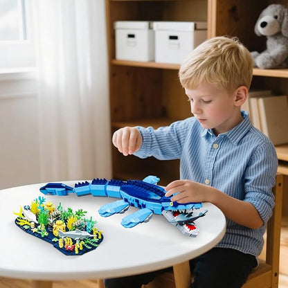 Dinosaur World Mosasaurus Building Set- Compatible with Lego Sets for Boys 8-14 Jurassic Ocean Building Birthday Gift Set for Boys &amp Adults (787 Pcs)