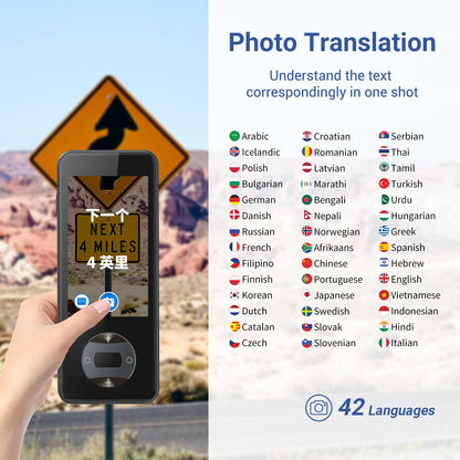 Anfier Offline Language Translator Device W10 PRO for 144 Languages and Accents Translator Photo Translation No WiFi Needed for Tavel Business W10 Grey