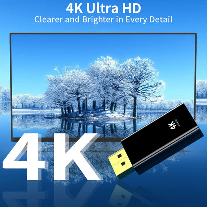 4K DisplayPort to HDMI Adapter 2-Pack,24K Gold Plated Uni-Directional Display Port DP to HDMI Passive Adapter Compatible for HP, HDTV, AMD, NVIDIA,Dell, GPU,Projector, PC,Desktop