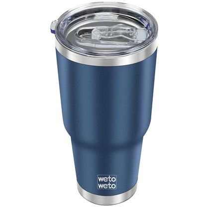 WETOWETO 30 oz Tumbler Stainless Steel Vacuum Insulated Coffee Cup Double Wall Vacuum Coffee Cup Thermal Cups for Hot and Cold drinks, Suitable for Beach, Travel (Navy Blue, 1 Pack)
