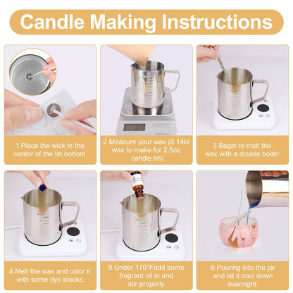 Candle Making Kits for Adults, Candle Making Supplies Accessory for Beginner, DIY Scented Candle with Beeswax, Essential Oil, Wicks, Wax Melting Pot, Moulds, Candle Jars, Dye, Make Your Own Candle
