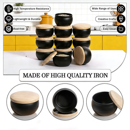 Candle Tins, 16 Pcs Candle Jars with Lids, 2.5 Oz Empty Candle Jars, Candle Containers for Making Candles, Small Metal Tins with Wood-Grain Lids, Candles Jars for Making Candles and Small Business