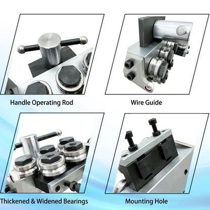 PreAsion Metal Wire Cable Straightener Straightening Machine with 10pcs V Shape Straighten Wheels Adjustable Diameter 2-4mm Straightening Tool for Different Metal Wire