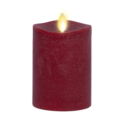 Luminara - Flameless LED Battery Operated Flickering Pillar Candles - Red - Pack of 1-3x4.5 - Realistic Moving Flame Real Wax Indoor/Outdoor Decor