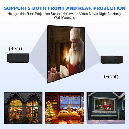 Projector Screen 180 inch,Portable Large Movie Projector Screen 16:9 HD Indoor Outdoor Double Sided Rear Projection Screen Video for Home, Party, Office, Classroom