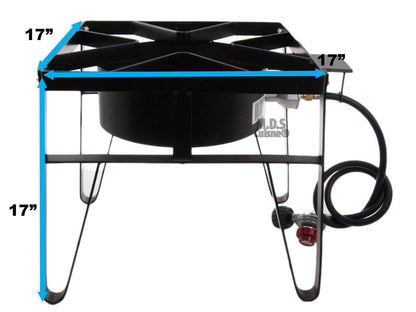 M.D.S Cuisine Cookwares Single High Pressure Gas Burner Square Patio Outdoor Stove Propane Camping Heavy Duty