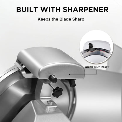 Valley Sportsman 10" Commercial Meat Slicer, Electric Deli Slicer with Adjustable Thickness Stainless Steel Blade, Built-in Sharpener, Food Slicer Machine for Meat/Bread/Cheese, Easy Cleaning
