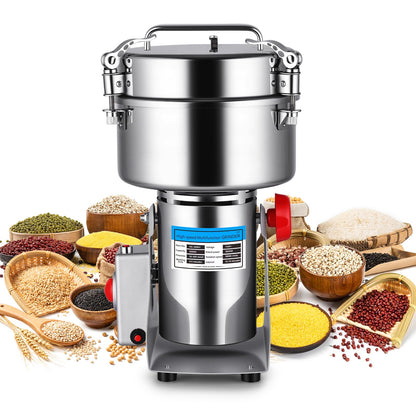 Jivoxia 3000G Grain Mill, 3600W Flour Mill Grinder for Home, 36000 RPM Electric Stainless Steel Grinder for Commercial & Kitchen Use, 270° Swivel for Soybean, Millet, Coffee and Other Dry Foods