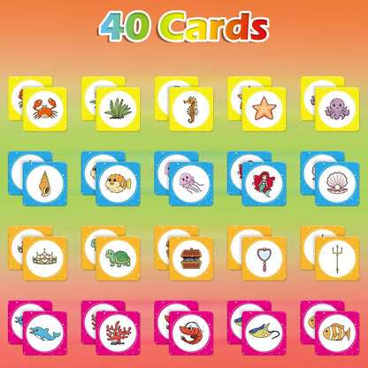 Aizweb Match Game,Memory Game,40 Pcs Toddler Card Games for Boys Girls Kids Ages 3 4 5 6,Flash Cards for Preschool Kindergarten Learning Activities,Educational Toys Homechool Supplies
