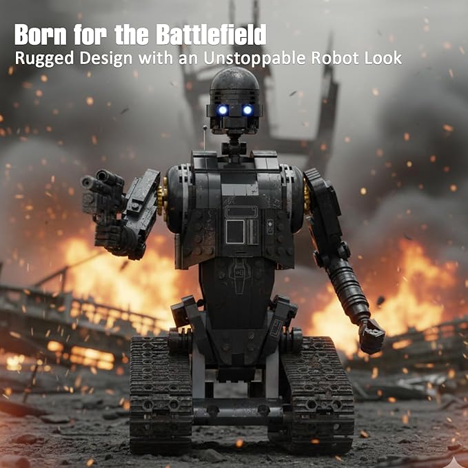 Robot Building Kit with Remote Control Programmable RC Robot Toy with LED Eyes Light Kit STEM Robotics Kit for Teens &amp Adults Compatible with Lego Set 588 PCS