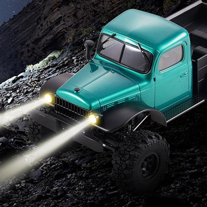 BEEZRC FMS RC Crawler 1/24 FCX24 Brushless Power Wagon RTR 4WD RC Rock Car with BATRAZZI Tires Hobby Grade RC Car for Adult Model Remote Control Truck Off-Road Vehicle (Metallic Green)
