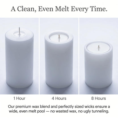 Unscented Pillar Candles - Set of 4 Vanilla Candles - 3x6 Slow Burning Candles for Weddings & Table Centerpieces - Large Pillar Candles, PARNOO