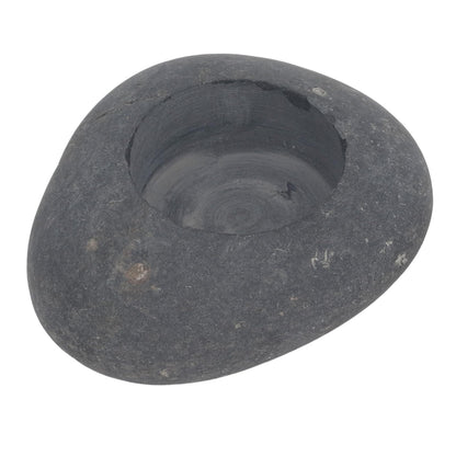 Domary Pebble Candle Holder, Handmade Decorative Stone Tealight Holder with Deep Placement Plate for Wedding Birthday Festival Home Decor