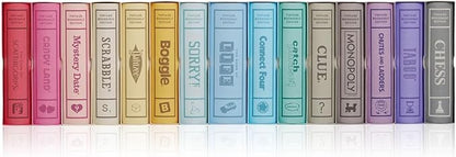 WS Game Company Collection of 15 Vintage Bookshelf Board Games Including Scrabble Monopoly Clue Yahtzee Chess Boggle Candy Land Connect Four &amp Sorry! - Classic Family Games for Kids &amp