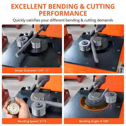 GarveeTech 3000W Electric Rebar Bender up to 1.3 in with Our Electric Bender - Achieve 0-180° Angles, Operate with Convenient Foot Pedal Switch, Powerful 3000W Motor