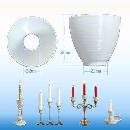 PenKooy 30Pcs Disposable Candle Drip Protectors for Taper Candles, White Plastic Wax Catchers for Candle Holders, No-Clean-Up Unscented Candle Accessories for Wedding Party Home Decor