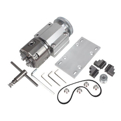 RATTMMOTOR No Powered Multi-Function Lathe Chuck Spindle Assemblies Rotary Lathe Woodworking Motor Chuck 100mm for CNC Lathe Grinder Drilling Machine Table Saw (4 Jaw 100mm)