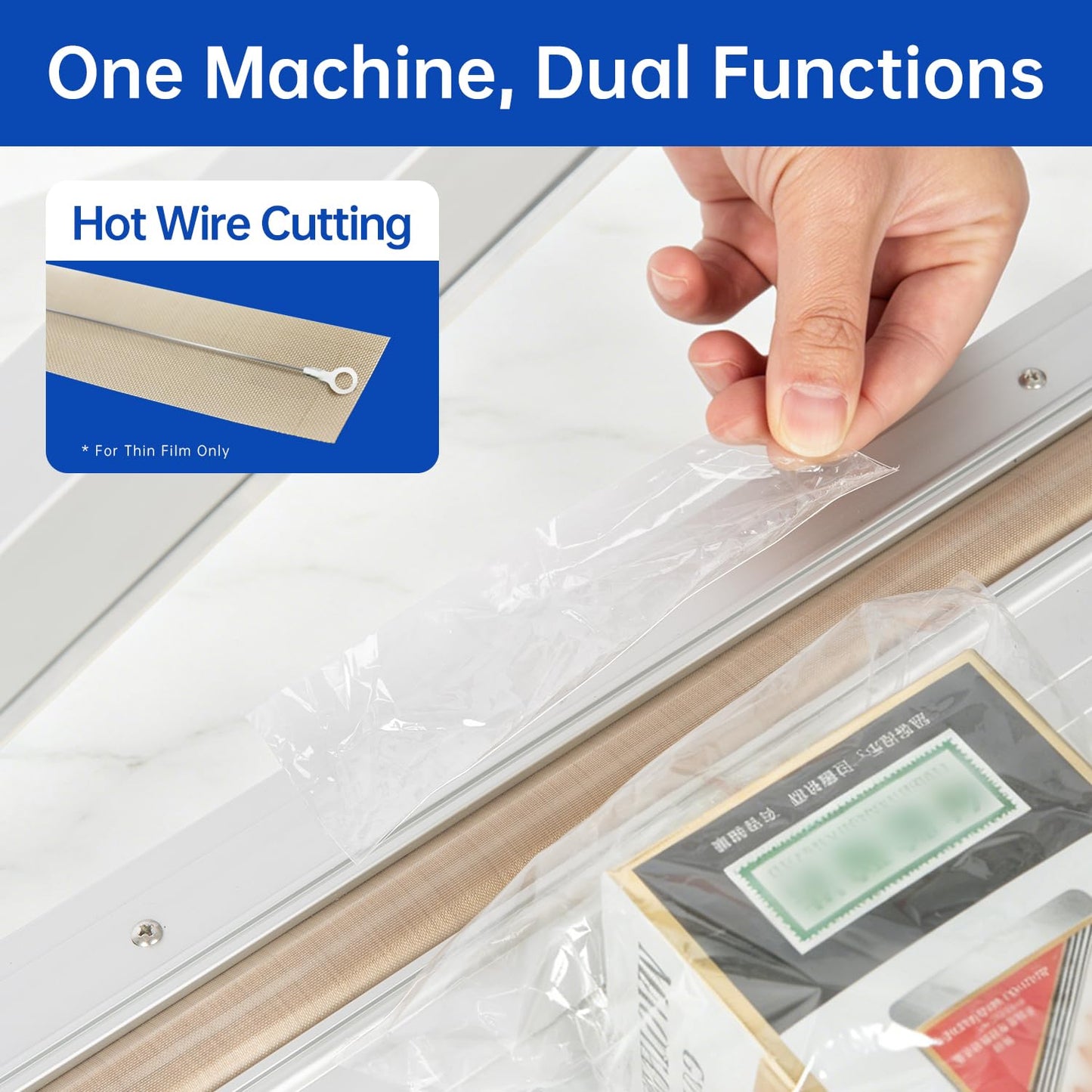 R-PACK Impulse Heat Sealer, Heavy Duty Sealing Machine with Extra 2 Replacements(white, 32inch)