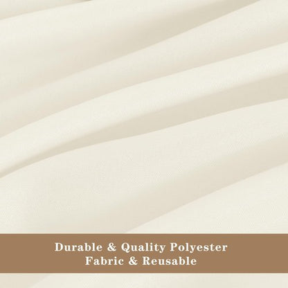 Fitable 6 Pack Square Tablecloths - 70 x 70 Inches - Stain Resistant and Reusable Table Clothes, Ivory Polyester Fabric Table Covers for Dining, Card Tables, Coffee Tables