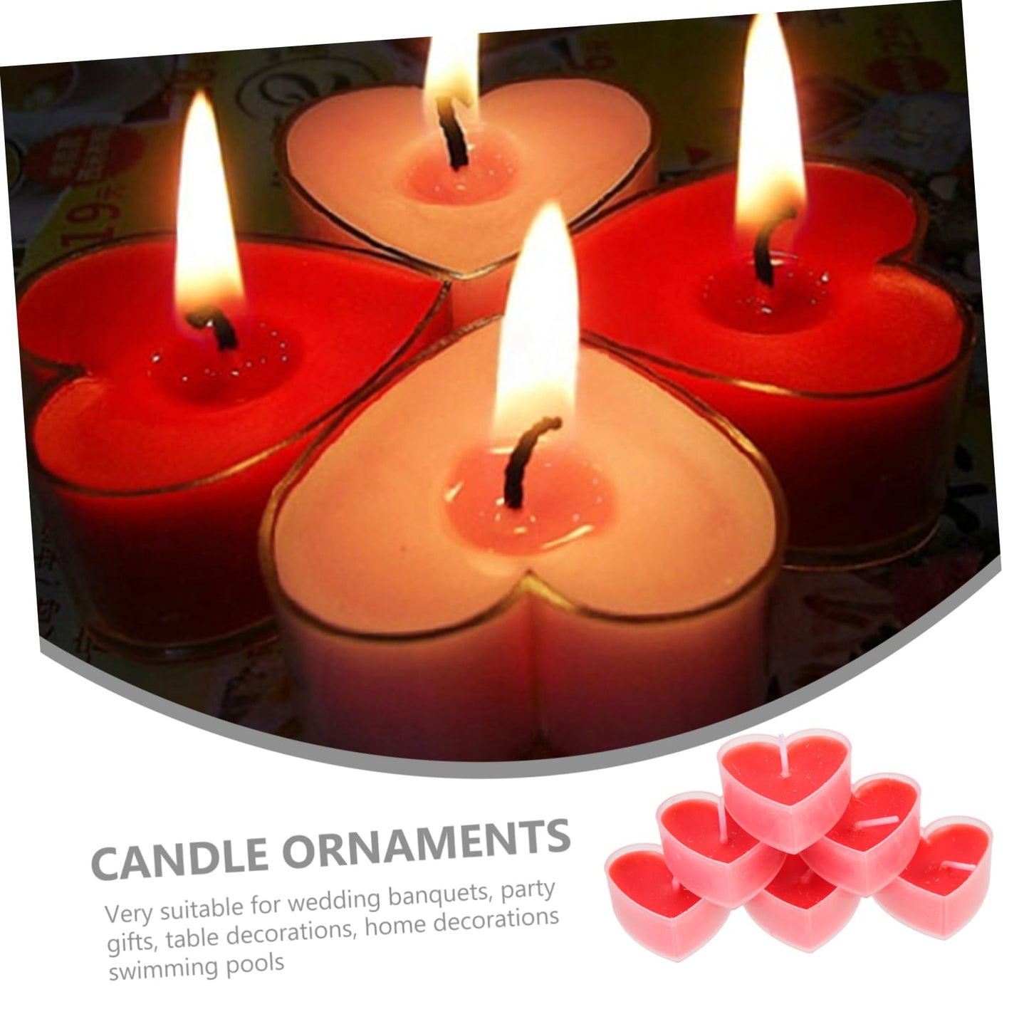 Mobestech 18Pcs Romantic Heart Shaped Tealight Candles Dripless Long Burning Red Proposal Decor for Weddings Bedrooms Parties and Valentines Day Ambiance