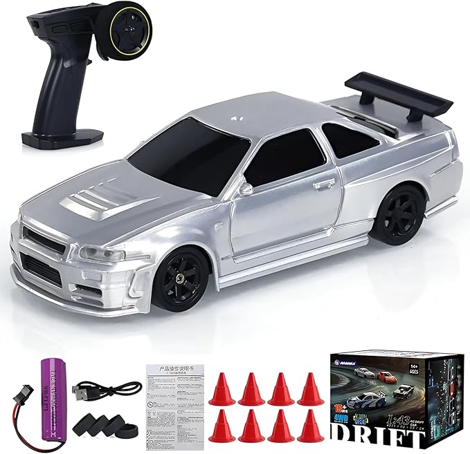Remote Control Car 2.4GHz High Speed 15KM/H RC Cars Toys1/43 Scale Mini RC Drift Car RTR Mini Racing Vehicle for Adults - Indoor/Outdoor Use (4304 1Battery Box)