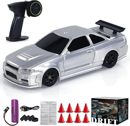 Remote Control Car 2.4GHz High Speed 15KM/H RC Cars Toys1/43 Scale Mini RC Drift Car RTR Mini Racing Vehicle for Adults - Indoor/Outdoor Use (4304 1Battery Box)
