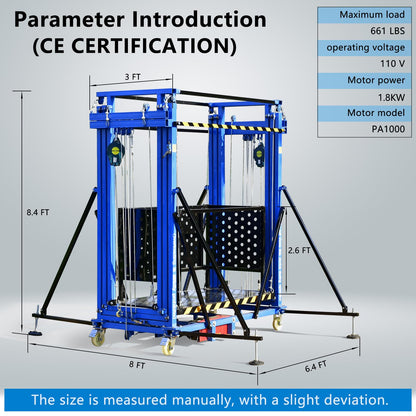 660 Lbs Load Electric Scaffolding, 16.4FT Lifting Height Construction Electric Scaffolding Lift Platform,110v Upgraded Version Suitable for Home Decoration Site Construction(Ce Certification)