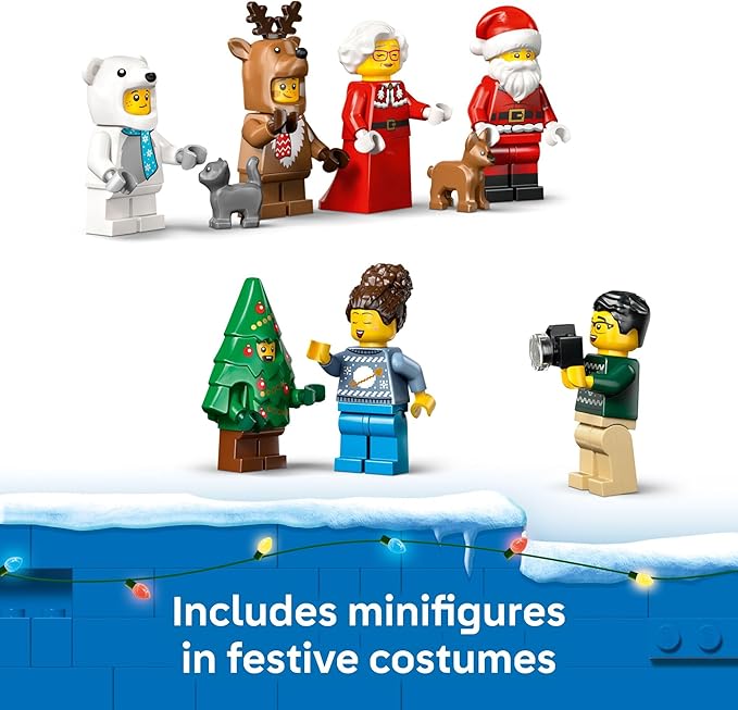 LEGO City Advent Calendar 2025 Kids Toy - Holiday Countdown Playset W/Santa &amp Mrs. Claus Minifigures for Boys &amp Girls Ages 5+ - 24 Buildable Surprises - Gift Idea for Christmas - 60475