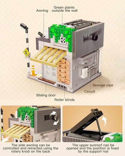 Summer Breeze Japanese Café Building Block Set MOC Kyoto Street View with Lights Japanese Architecture Construction Model Gift for Adults(1108PCS)