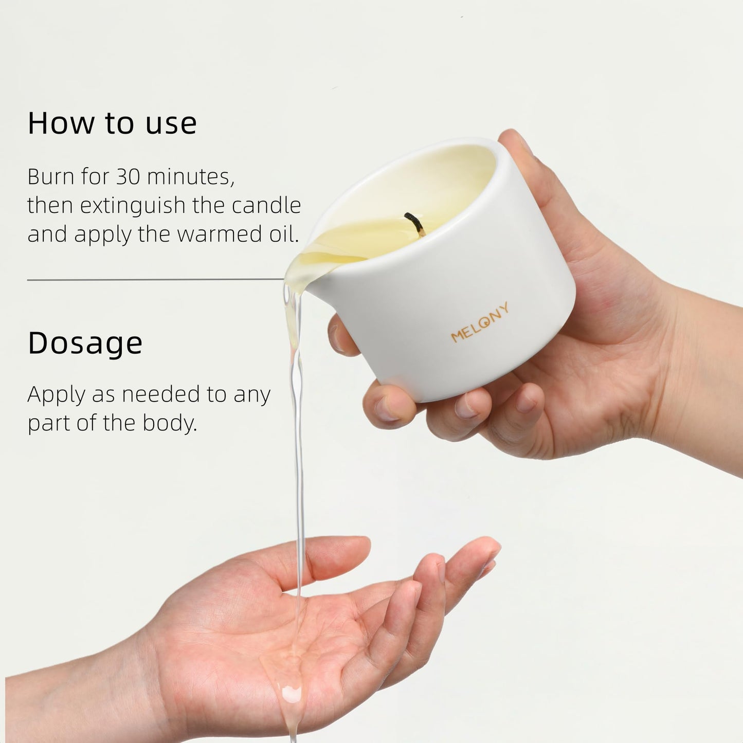 MELONY Massage Candle | Gentle Softening for Nourished, Hydrated, Balanced Skin (Unscented 130 g / 4.59 oz)