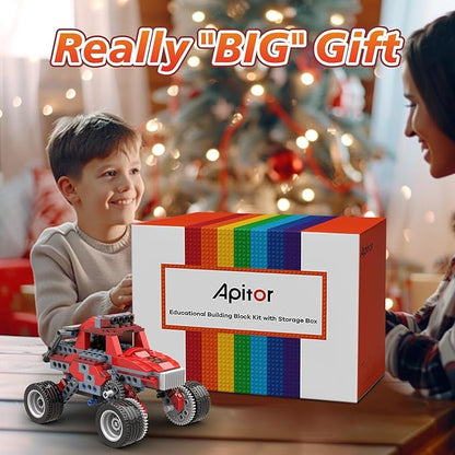 Robot B STEM Kits - Includes Large Storage Organizer 8 in 1 Electric Monster Truck Building Toys for Kids 6-8 8-10 Educational Construction Science Kit for Boys 6-12 Christmas Birthday Gift