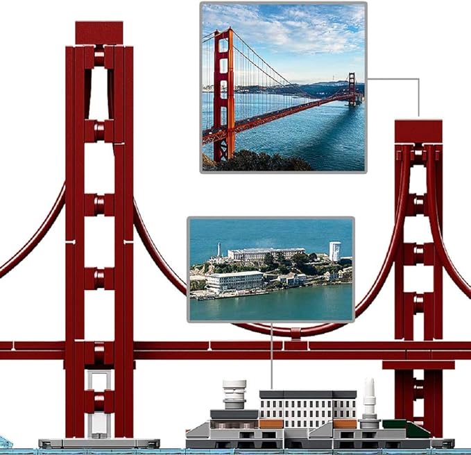LEGO Architecture Skyline Collection 21043 San Francisco Building Kit Includes Alcatraz Model Golden Gate Bridge and Other San Francisco Architectural Landmarks (565 Pieces)