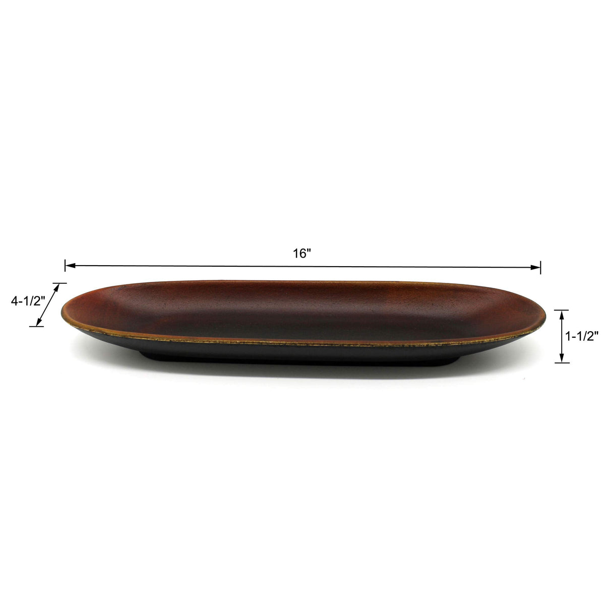 CVHOMEDECO. Primitives Oval Decorative Plate Wooden Candle Plate Rustic Treenware Home and Office Décor Art, 16 x 4-1/2 x 1-1/2 Inch