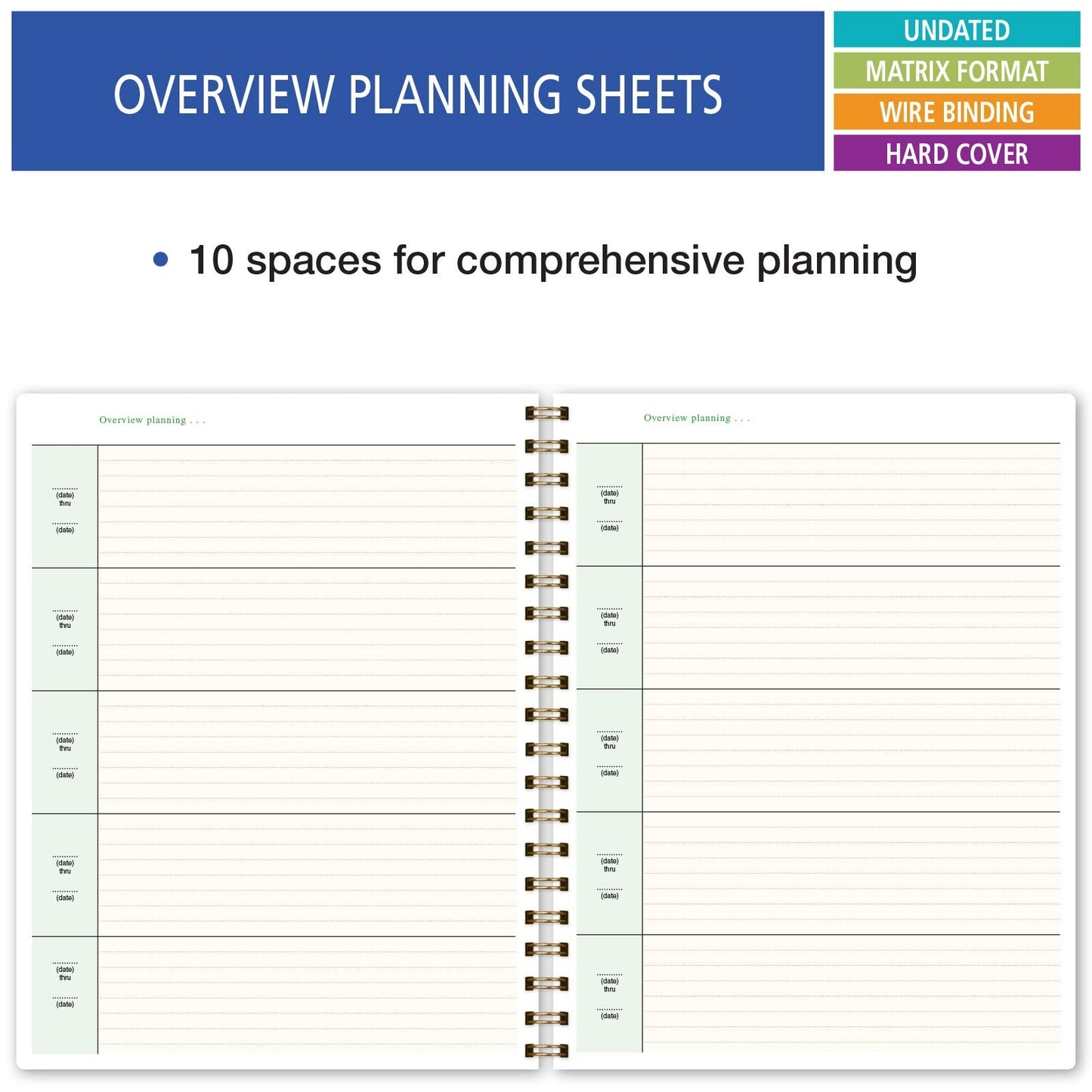 Elan Publishing Company HARDCOVER 7 Period Teacher Lesson Planner - Days Horizontally Across the Top with Bonus Clip-in Bookmark (Tree Seasons)