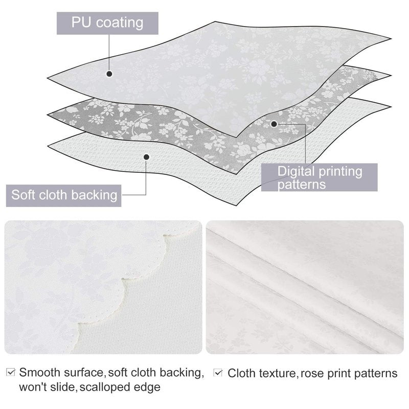 Smiry Rectangle Table Cloth, Waterproof Heavy Duty Vinyl Tablecloths, Wipeable Washable Table Cover for Kitchen and Dining Room (White, 60" X 140")
