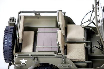 Rochobby FMS 1/6 1941 MB Scaler RC mini Jeep RC Truck MB Scaler 4x4 Hobby Grade Brushed RC Rock Crawler RC Army Military Truck for AdultsRS