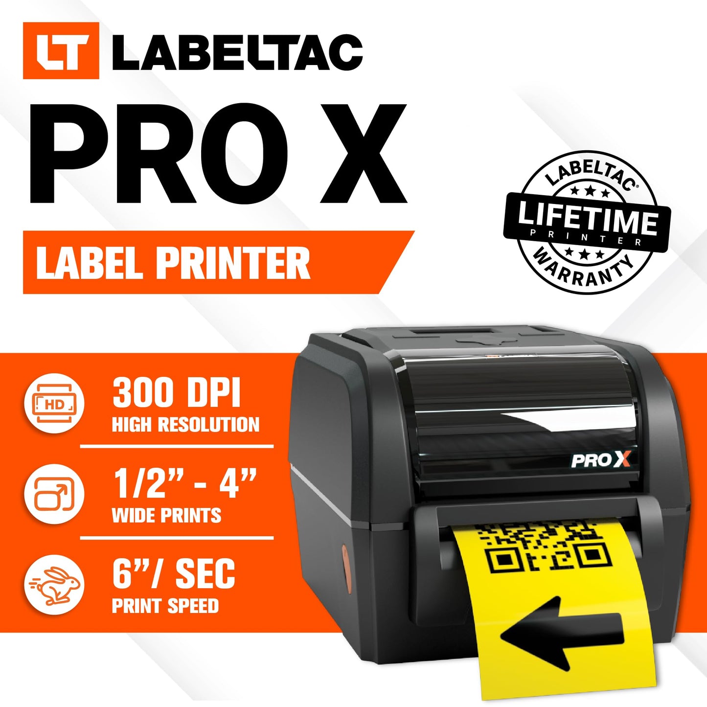 LabelTac Pro X 4" Industrial Label Printer – Thermal Vinyl Maker for OSHA, Pipe, Electrical & Warehouse Safety Labels