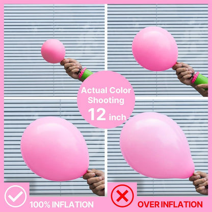 PartyWoo Pink Balloons 101pcs 12 Inch Matte Pink Balloon Arch Kit for Girl Baby Shower Gender Reveal Wedding Bachelorette Engagement Birthday Princess Butterfly Themed Party Decorations Pink-Y11