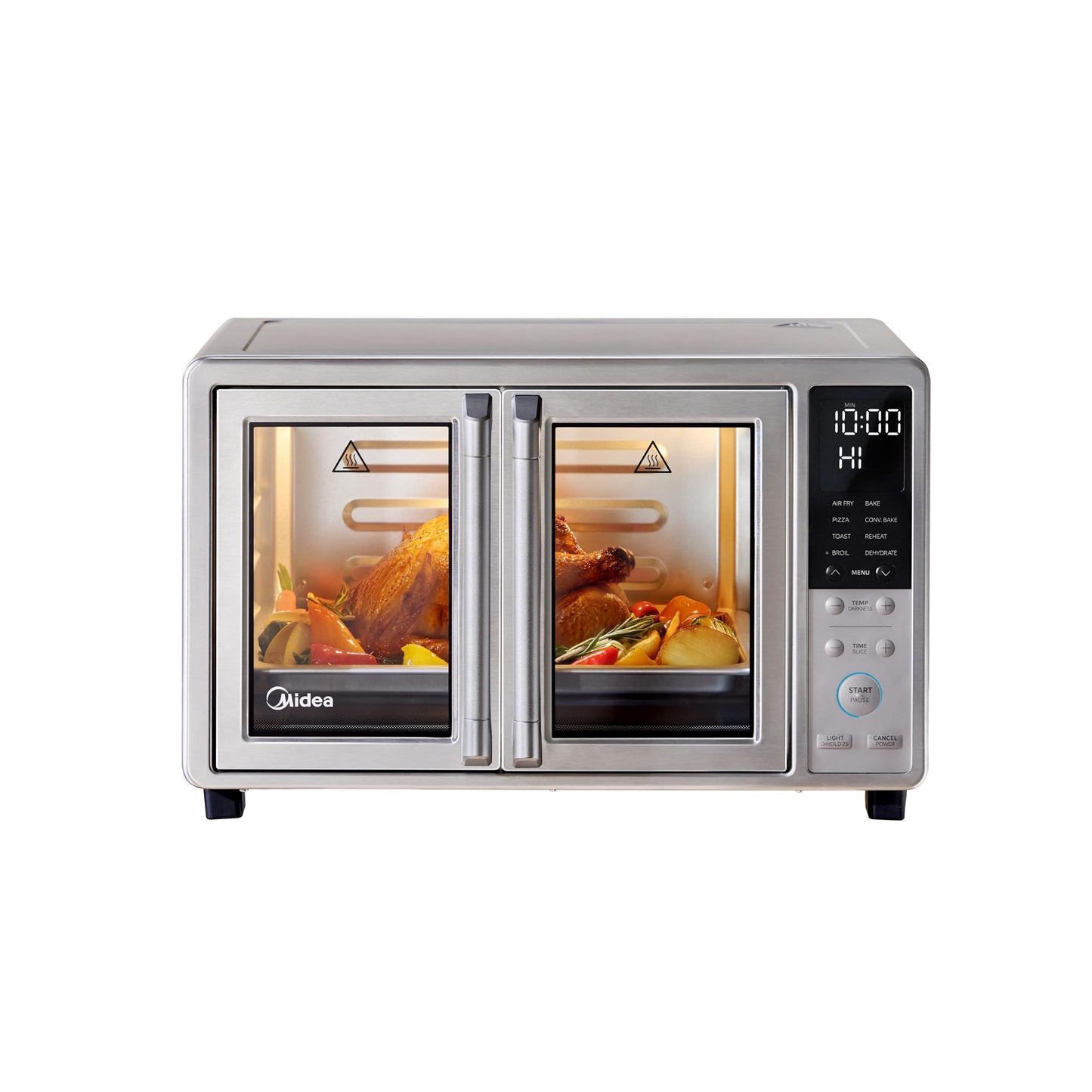 Midea Flexify Slim 8-in-1 French Door Toaster Oven Air Fryer Combo, Compact Countertop Oven with Infrared SpeedHeat, 25 Quart Capacity, Stainless Steel
